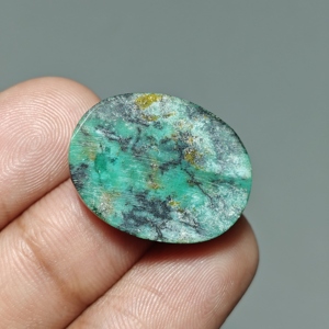 Turquoise naturelle du Hubei, cabochon ovale, pierre précieuse turquoise pour la fabrication de bijoux, 23x18x5 mm. 16 Ct. E658 - Product Image 2