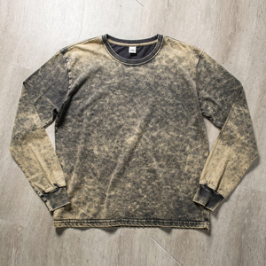 เสื้อยืดคอกลมแขนยาวผู้ชาย ลายมัดย้อม ผ้าฝ้าย 100% ทรงปกติ สไตล์วินเทจ - Product Image 3
