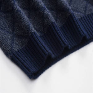 Gilet sans manches en tricot à motif Argyle pour homme, col en V, collection automne 2026, bleu foncé, vêtements en tricot pour homme, pulls - Product Image 3