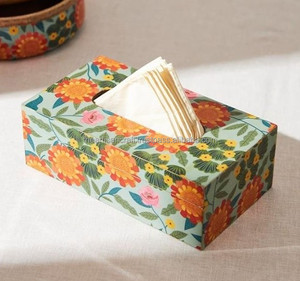 Soporte de pañuelos hecho a mano de diseño moderno y caja de vajilla nuevo esmalte impreso para decoración de hogar y hotel por ARTISAN CRAFT - Product Image 1