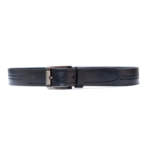 Cinturón de Cuero Negro Cosido de Primera Calidad para Hombre, Cinturones de Cuero Genuino Duraderos, Elegantes y Ajustables para Uso Formal, Casual, de Oficina y Diario - Product Image 2