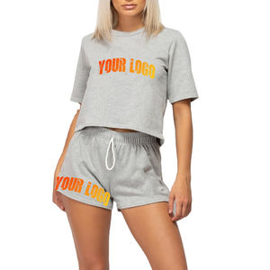 Shorts casuales de verano para mujer, con logo impreso personalizado, con bolsillos laterales y tipo cargo, transpirables, shorts crudos para mujer, OEM - Product Image 1