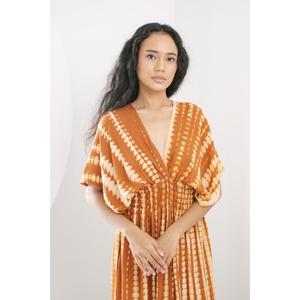 Womens <b>Boho</b> Tie Dye V Neck Maxi Dress Loose Fit Summer Beach Long Kaftan Dress - Product Image 3