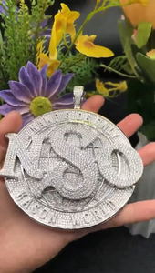 925 Solid Silver With VVS1 Quality Moissanite Diamond Hand <b>Studded</b> Making Customized Hip Hop Unisex Hip Hop Fashion - Product Image 4