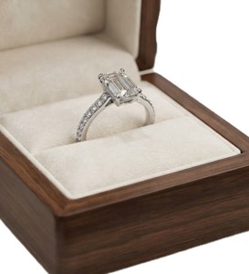 IGI Certified Emerald & Round Cut Lab Created Diamond Engagement <b>Ring</b> 10K 14K 18K Solid Gold Elegant Bridal <b>Proposal</b> Jewelry - Product Image 4