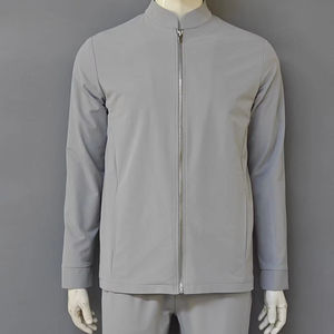 Ropa Deportiva Unisex Personalizada - Traje de Entrenamiento con Cuello Alto, Cremallera, Manga Larga, Color Sólido Minimalista, Transpirable, de Secado Rápido para Primavera - Product Image 1