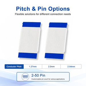 สายเคเบิลแบบแบน FFC แบบยืดหยุ่น สายเชื่อมต่อแบบย้อนกลับ ขนาด 1.27 มม. 2.0 มม. 2.54 มม. ระยะพิทช์ 2-50 พิน สำหรับอุปกรณ์อิเล็กทรอนิกส์ - Product Image 1