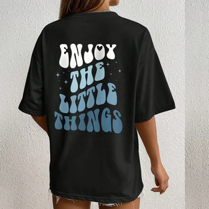 Camiseta con hombros caídos personalizada, ropa de calle para mujer, camisetas transpirables lisas de algodón para mujer, camiseta de gran tamaño estampada, camisetas para mujer - Product Image 2