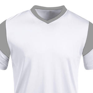 Maillot de football blanc à col rond en mesh uni unisexe - Product Image 2