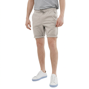 Pantalones Cortos Bermuda de Algodón Verde Oliva para Hombre, Cintura Media, Cordón Ajustable, Color Sólido, Tejido Transpirable - Product Image 2