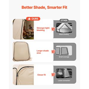 Telo Parasole Oxford 300D Argentato 12 x 11 piedi, Tenda Schermo 5.51 x 4.59 piedi, Protezione Solare per Ripari - Product Image 4