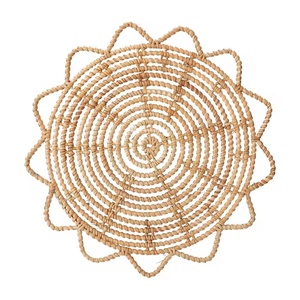 Wicker Round Placemat <b>Kitchen</b> <b>Accessory</b>, Handmade Rattan Placemats, Custom Woven Table Decor - Product Image 1