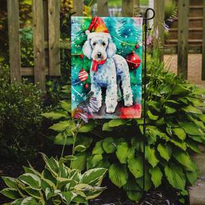 Drapeau de jardin de Noël Bedlington Terrier multicolore Bannière décorative de cour pour patio Oeuvre d'art pour boîte aux lettres et parterres de fleurs Taille de cour - Product Image 2