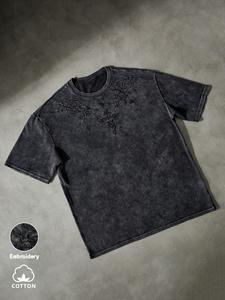 Camiseta de Algodón Oversize con Lavado Ácido OEM ODM, Estilo Vintage, Personalizable, de Moda - Product Image 1