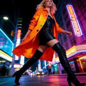 OFERTA ESPECIAL en TEMU 2026 Camisa Naranja Oversize con Botones, Transpirable, para Mujer, Primavera, Verano, Otoño, Paseos Urbanos - Product Image 2