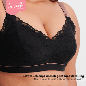 Soutien-gorge de maternité et d'allaitement noir en latex doux, respirant, sans armatures, sans coutures, confortable, style quotidien, vente en gros - Product Image 4