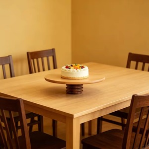 Soporte para Pastel de Madera Ecológico Hecho a Mano, Plato Redondo para Servir Postres, Acabado Natural, Solo Lavar a Mano, Decoración para Mesa de Bodas y Fiestas - Product Image 3