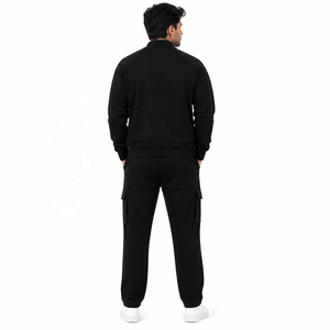 Men's Custom Embroidered Logo Jacket Regular Fit Hoodies Casual Knitted Cotton <b>Tracksuit</b> Front Button Up Collar Sweatshirts B2B - Product Image 3