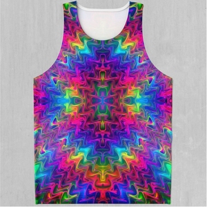 Camiseta sin mangas con estampado por sublimación para hombre, cuello redondo, informal, deportiva, transpirable, de poliéster tejido, con diseño estampado. - Product Image 5