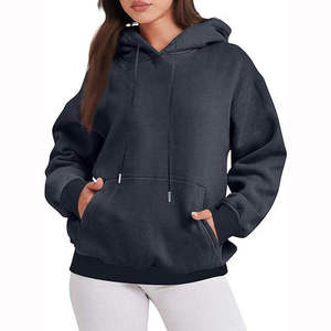 Vente en gros de sweats à capuche personnalisés pour femmes en molleton de coton brodé pour marques de skate, faible MOQ, usine de marque privée - Product Image 2