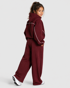 Conjunto de Sudadera con Capucha y Pantalones Deportivos de Forro Polar para Niñas, Estilo Informal, de Dos Piezas, con Contraste de Colores - Product Image 2