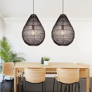 Natural Black Rattan Pendant <b>Light</b> for Home <b>Decoration</b> Restaurants Resorts and Hospitality Projects - Product Image 4