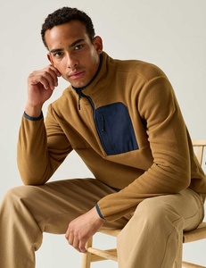 Chaqueta de Forro Polar para Hombre, Invierno, Media Cremallera, Poliéster Reciclado, Bolsillos en Contraste, Logotipo Personalizado 2026 - Product Image 2