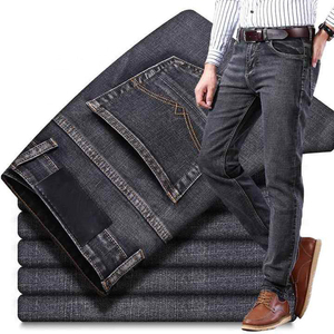 Breathable <b>Soft</b> OEM Service Custom Men's Classic Regular Fit Hip Hop Vintage <b>Jeans</b> Casual Cotton Solid Autumn Summer Button - Product Image 5