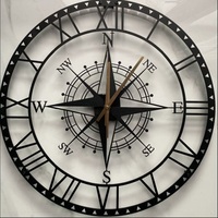 Horloge murale en bois vintage de luxe, grande taille, style rustique, pour la décoration du salon