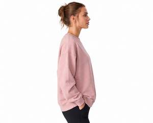 เสื้อสเวตเชิ้ตคอกลมผ้าฝ้ายผสมสำหรับผู้หญิง ทรงโอเวอร์ไซส์ ใส่สบาย สไตล์ลำลอง เนื้อผ้านุ่ม เป็นมิตรต่อสิ่งแวดล้อม เหมาะสำหรับฤดูใบไม้ร่วงและฤดูหนาว สตรีทแวร์ - Product Image 6