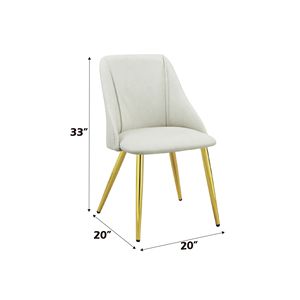 Ensemble de 2 chaises de salle à manger latérales en cuir synthétique blanc Gaines - Product Image 3