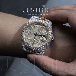 High Quality Moissanite Diamond <b>Watch</b> <b>for</b> <b>Women</b> Elegant Shiny Crystal <b>Watch</b> with Durable Steel Strap Available <b>For</b> Sale - Product Image 4