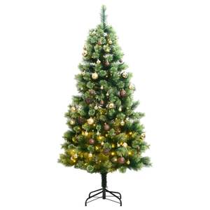 Sapin de Noël Artificiel Articulé avec 300 LED et Ensemble de Boules 210 cm Décorations Festives - Product Image 1