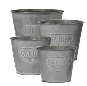 Maceta Redonda de Hierro Galvanizado con Asa de Cuerda para Hogar, Jardín, Patio, Macetas Decorativas para Flores - Product Image 2