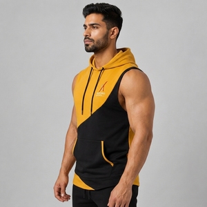 <b>Men's</b> Summer Workout <b>Sleeveless</b> Gym Hoodie-Lightweight & Breathable Fleece Quick Dry & Eco-Friendly With OEM Service Gym Hoodie - Product Image 4