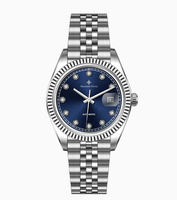 Montre mécanique automatique pour homme Alexander Ferros 8132S/05 Sapphire Analog Miyota, en acier inoxydable, avec fermoir pliant de sécurité, résistante à l'eau