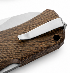 Couteaux pliants à manche marron avec lame argentée, poignée texturée, bouton de maintien au pouce, design compact pour le camping, la randonnée, les voyages en plein air - Product Image 6