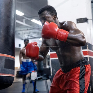 ราคาขายส่ง คุณภาพสูง ดีไซน์สวย ไม่มีการตัดเย็บแบบ boxing  ถุงมือชกมวยแท้ สำหรับการต่อสู้ การฝึกซ้อม และการฝึกสปาร์ริง  หนังแท้ ปิดด้วยแถบตีนตุ๊กแก - Product Image 5