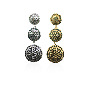 2.46 Cttw Green Natural Diamond Drop <b>Dangle</b> <b>Earrings</b> 925 Sterling <b>Silver</b>, Round Cut Prong Set <b>Earrings</b> for Women, Push Back - Product Image 1