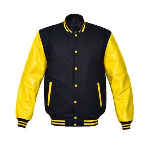 Chaqueta de béisbol universitaria para hombre de alta calidad con diseño de bordado de logotipo personalizado, venta al por mayor de fábrica, con cierre de botones. - Product Image 1