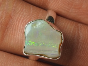 Australian Natural Polished Silver <b>Opal</b> Classic Wedding & Party Gift <b>Ring</b> for Her Fashion Jewelry New Arrival - Product Image 6