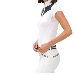 เสื้อเบสเลเยอร์แขนสั้นยืดหยุ่นสำหรับผู้หญิง ขี่ม้า เสื้อผ้าสำหรับนักขี่ม้า แข่งขัน โชว์โชว์ ปี 2026 บริการ OEM ODM - Product Image 2