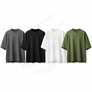 T-shirt formel pour homme en coton épais 280 g/m², coupe droite, tricoté sur le devant, effet délavé vintage et usé - Product Image 1