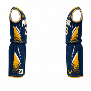 Tenue de basketball de haute qualité pour hommes, ensemble maillot et short personnalisés pour équipe, design sublimé, tissu respirant, vêtements d'entraînement sportif - Product Image 4