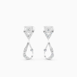 Pendientes de Diamantes Geométricos en Plata 925, Joyería Clásica para Mujer, Corte Brillante Redondo, Engaste de Garras - Product Image 6