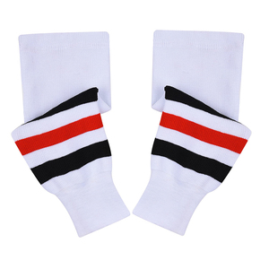 OEM Service Knitted Striped Leg Warmers Black <b>White</b> Orange Color Block Field Hockey <b>Socks</b> For Unisex - Product Image 2