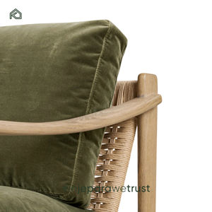 Sillón Chaise Longue Moderno de Madera de Teca y Ratán para Sala de Estar de Villa, Muebles Cómodos y Ecológicos Hechos en Indonesia - Product Image 2