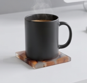 Handmade Wooden Epoxy Resin <b>Coasters</b> Square Shape With Walnut Modern Unique Design Perfect <b>For</b> Tea <b>Drinks</b> Tabletop Accessory - Product Image 2