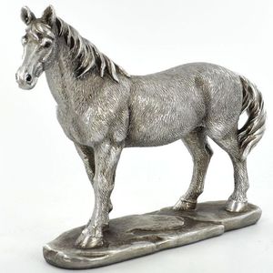 <b>Hand</b> finished <b>cast</b> aluminium horse sculpture elegant stallion metallic equine statue decorative accent for refined interiors - Product Image 1