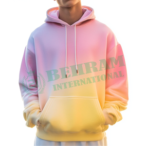 Meilleurs fabricants de vêtements : Sweat à capuche surdimensionné en coton mélangé, délavé, confortable et doux - Product Image 3